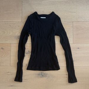 Citizens Of Humanity Black Ribbed Long Sleeve Top